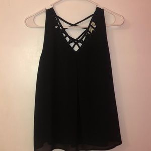Black sleeveless blouse!